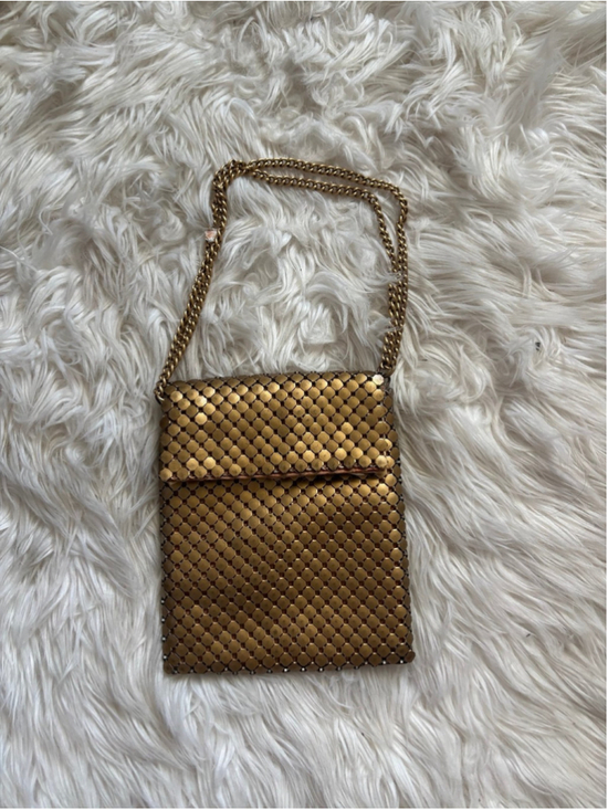 Whiting & Davis Handbags - WHITING & DAVIS vintage Brassy Gold Metal Shoulder Bag